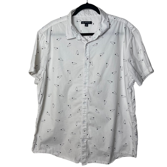 INC International Concepts Safety Pin Button Up Mens Shirt Size XXL - Picture 1 of 3
